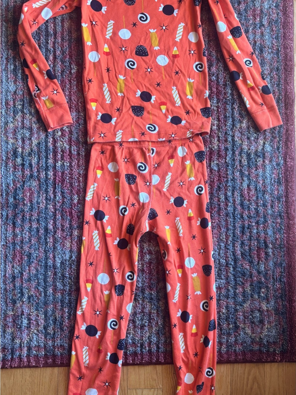 Hanna Andersson Orange Candy-Print Pajama Set
